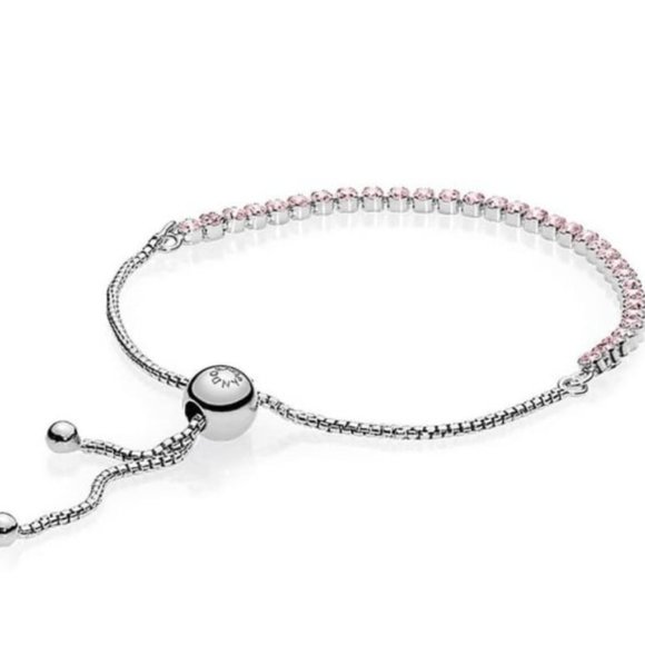 Pandora Pink Sparkling Slider Tennis Bracelet - Picture 2 of 3